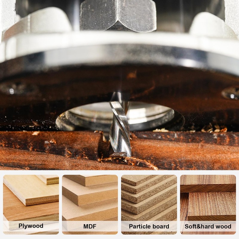 SpeTool 8 mm Shank Down Cut Spiral Router Bit, 8