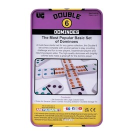 Front Porch Classics Front Porch Classics | Double 6 Travel Tin Domino Set from, for 1 to 4 Players Ages 6 and up
