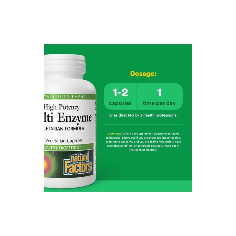 Natural Factors Multienzimas 60 Cápsulas Vegetales Sin Sabor