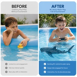 RC Shark Water Toy for Kids’ Pool Play – Remote Control Whale Boat with Spray Effect for Summer Fun