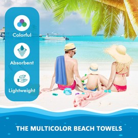 HOMEXCEL Microfiber Beach Towel 2 Pack, 30 x 60 Inch Large Beach Towels, Soft, Absorbent, and Quick Dry Towel for Beach, Pool, Swim, Bath, and Travel, Blue Beach Towel Oversized for Adults and Kid