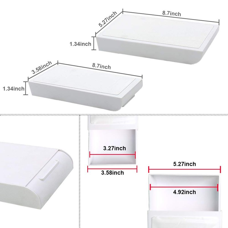 YOOUSOO 2 Pack Under Desk Storage Drawer Organizer, Hidden Slide