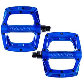 Dmr V8 V2 MTB Pedals - Blue/Flat Mountain Biking Bike Bicycle Cycling Cycle Riding Ride Wide Platform Sticky Grip Pin Downhill Freeride Trail Dirt Jump Pedal Lightweight Accessories