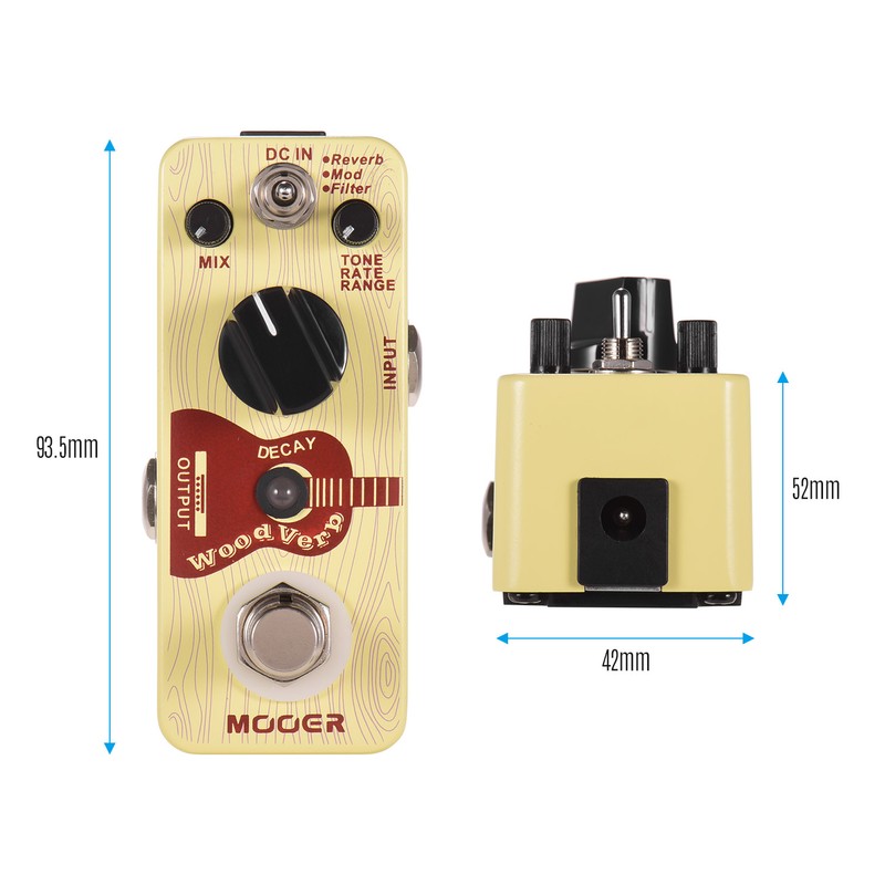 Mooer WoodVerb Acoustic Guitar Reverb Pedal Digital Reverb Pedal Reverb/Mod/Filter
