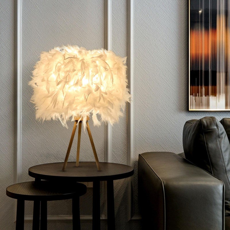 Fenteer Decorative Feather Lampshade Lighting Accessories Pendant Lampshade for Table