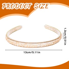 Gold Headband, Rhinestone Headband Sparkly Headbands for Women Gold Hair Accessories Rhinestone Headband for Women Fancy Gold Tiara for Women Girls Champagne Non Slip Bling