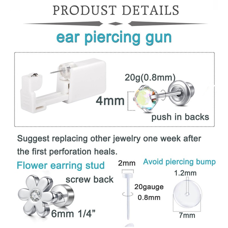 QWALIT Ear Piercing Kit Ear Piercing Gun Kit Self Piercing