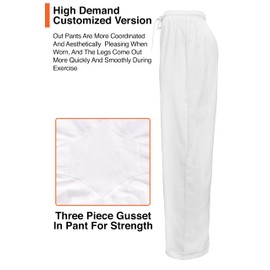 DUASASH Karate Gi Pants for Adult Martial Arts Pants Student Cotton 8oz GI Aikido Kids Pant Kung Fu Adults Kimono Trousers (White, 4)