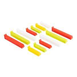 Twixit!. Linden Suecia Bolsa Clips, Blanco/Amarillo/Rojo/Lima, Juego de 6 Grandes y 7 pequeños