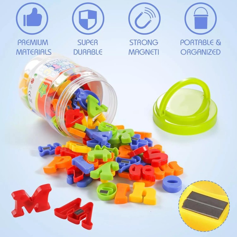 LovesTown 104 PCS Magnetic Letters Numbers Alphabet ABC 123 Fridge