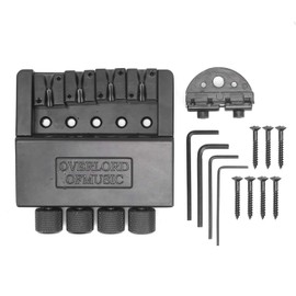 Headless 4 String Bass Tremolo Bridge System, String Bridge Zinc Alloy Tail Musical Instrument Accessories For Electric Guitar Bass Black Performance Accessory