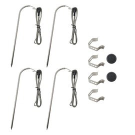 Premium 4-Pack Temp Meat Probe Replacement for Masterbuilt Gravity Series 560/800/1050 XL Digital Charcoal Grill + Smoker, Thermometer Probe Accessories with Probe Grommets and Probe Clips