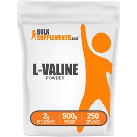 BulkSupplements- .com LValina en Polvo Suplemento de Valina, Aminocidos Valina Suplemento BCAA, LValina 2000mg G                                      