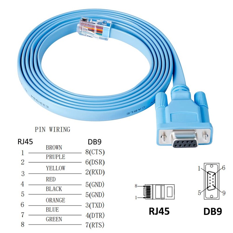 DTECH DB9 to RJ45 Console Cable Cisco Device Management Serial