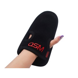 QSM Exfoliating Glove (BLACK) Dead Skin Remover for Body Exfoliating mitt, Tan Removing mitt for Skin, Mongant Exfoliating Glove Erase Flanky Skin Dead Cells & Get your Smooth Soft Silky Skin for Days