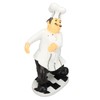 Resin Chef Statue Restaurant Dining Table Decor Holding Red Wine