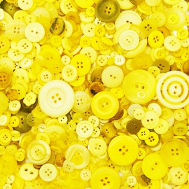 600-700Pcs Yellow Buttons for Crafts Bulk Assorted Yellow Craft Button for Arts, DIY Crafting, Decoration