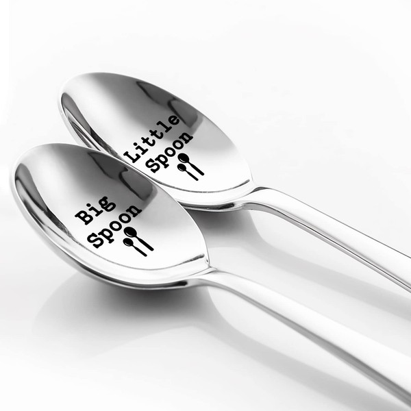 XQLZY Big Spoon Little Spoon Funny Spoon Gift Set, Gifts for Couples, Valentine's Day Christmas Anniversary Birthday Gifts for Wife Husband Dad Mom, Cereal Lovers Gifts
