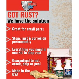 POR-15 Stop Rust Kit, Non-Porous Coating Seals and Protects Metal from Rust and Corrosion, Gloss Black