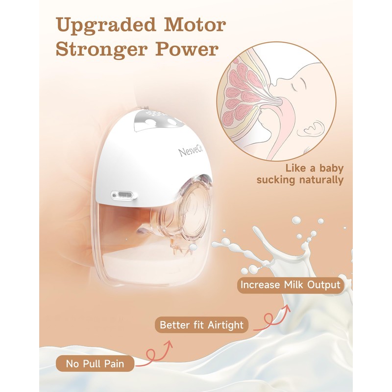 Electric Breast Pump Hands Free, Wearable Breast Pump with 4