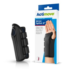 Actimove Professional Edition Wrist Splint 8″ | Wrist Brace for Arthrosis, Rheumatoid Arthritis, Sprains, Tendon, Soft Tissue & Ligament Injuries, Postoperative Care | Black, Right, Medium