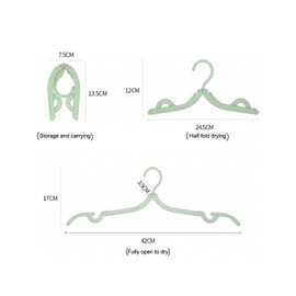 4 Pack Clothes Hangers Foldable Outdoor Portable Travel Hanger Plastic Clothes Hanger for Washing Line Clothes Hanger Foldable with Clips, Nylon Double Windproof Washing Line Camping Outdoor