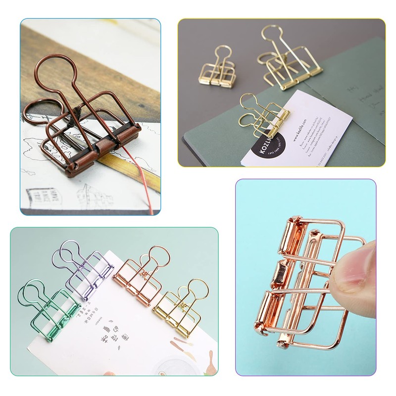 9pcs 51mm Skeleton Binder Clips Large, Hollow Metal Clips Metal