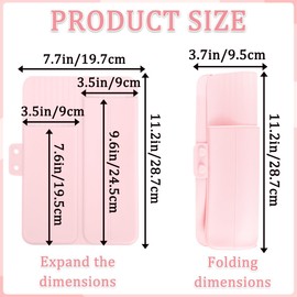 Heat Resistant Mat for Hair Tools, Heat Mat for Curling Iron, 2-Hole Silicone Heat Resistant Mat Pouch for Crimping Iron, Curling Wand, Waving Iron- Pink