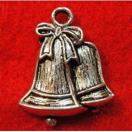 Wholesale Charms 10Pcs. Tibetan Silver WEDDING BELLS Christmas Charms Pendants Earring Drops CH74 DIY Crafting