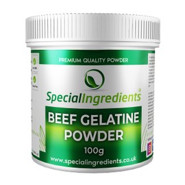 Beef Gelatine Powder 240 Bloom Unflavoured Stabiliser Gelling Aerating Agent Instant Gluten Free Non-GMO Halal (Recyclable Pot) (100g)