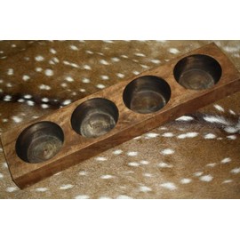 4 Hole Wooden Sugar Mold Wood Candle Holder Primitive Cheese Butter Press for DIY Projects, Home, Kitchen Décor