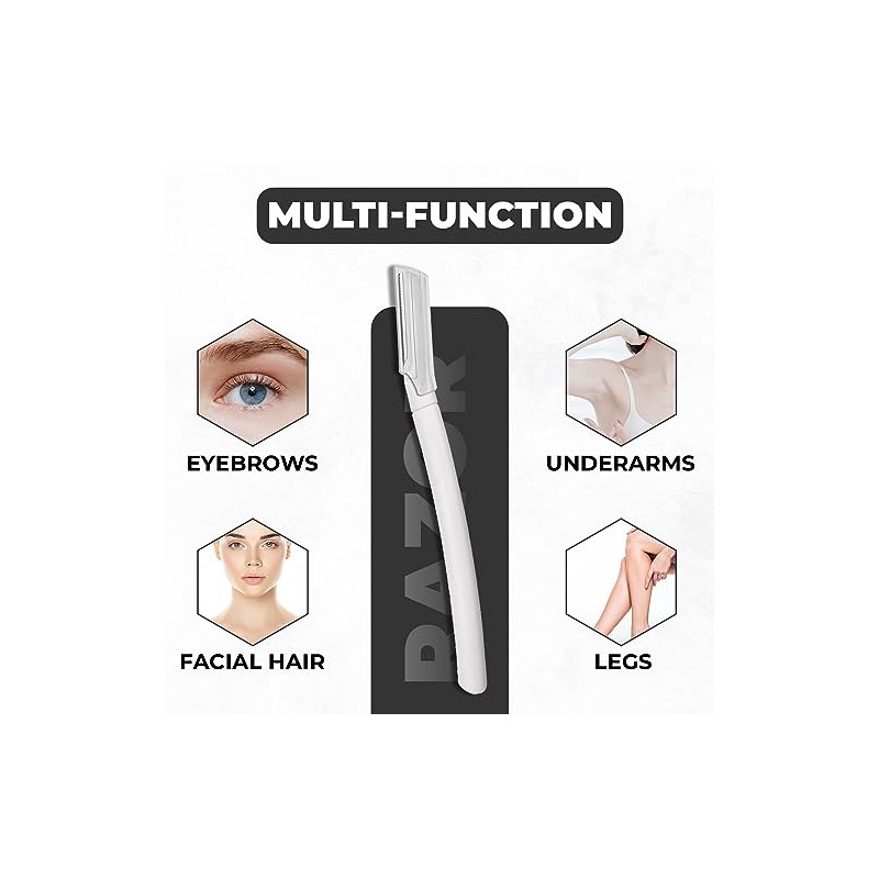 Precision Facial Razors, Touch-up Dermaplaning Tool, Eyebrow Razor, Peach Fuzz