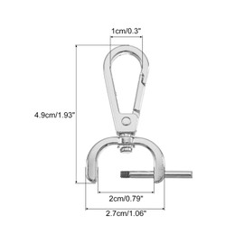 sourcing map 1 Set Detachable Snap Hooks, 0.79" D Ring Swivel Clasp for Purses Push Gate Lobster Claw Clasps Fashion Clip Purse Making with Screwdriver, Silver