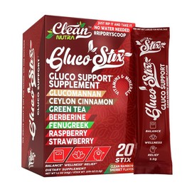 Clean Nutra Gluco Stix – Berberine with Cinnamon & Fiber Sweet Fruit Flavored Syrup:_1 Pack (20 sticks)