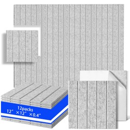 YLZELSKY 12 Pack Sound Proof Foam Panels for Walls 12"x12"x0.4", High Density Self Adhesive Acoustic Foam Panels, Soundproof Wall Panels for Recoding Studio Home Office