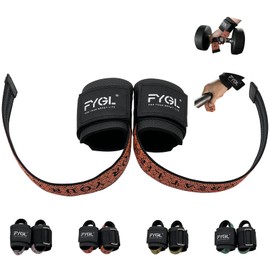 FYGL Lifting Straps for Weight Lifting, Non-Slip Cotton Wrist Straps with Flex Grip and Dura Rubber Grip, Neoprene Padded for Wrist Support (Orange)