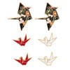 SHIDXIB 6Pcs Exquisite Enamel Alloy Brooch Set Delicate Paper Crane