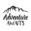 Adventure Awaits Mountains Vinyl Decal Sticker | Cars Trucks Vans