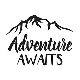 Adventure Awaits Mountains Vinyl Decal Sticker | Cars Trucks Vans SUVs Windows Walls Cups Laptops | Black | 7 Inch | KCD2415B