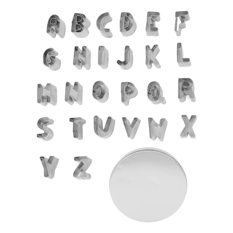 26Pcs Stainless Steel Alphabet Letter Cookie Cutters for Baking DIY,