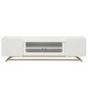 Elefesign Sleek Design Stand with Fluted Glass, Contemporary Entertainment Center