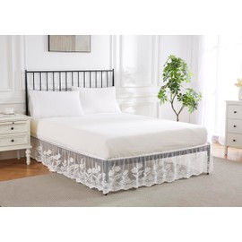 WARM HOME DESIGNS Twin Size Bed Skirt for Twin Bed. Our White Bed Skirt Goes Great with Farmhouse or Victorian Bedding. Twin Dust Ruffle Lace Bed Skirt for Any Bedroom Decor. DO White Twin