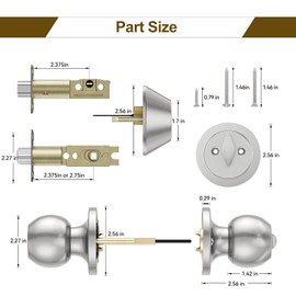 HOSOM 3 Pack Entry Door Knob and Single Cylinder Deadbolt Lock Set, Exterior Door Lock Set, Keyed Alike Entry Door Locksets with Deadbolt for Entrance and Front Door, Satin Nickel