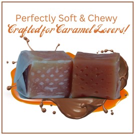 Chocolate Caramel Squares Taffy Candy by Its Delish, 5 Lbs Bulk Bag – Handcrafted Soft Candy Individually Wrapped – Delicious Chewy Snack Treat for Parties at Home or Office | Kosher Dairy