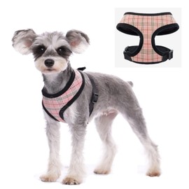 Dog Harnesses,Soft Cotton Plaid Small Dog Harness Pet Vest Harnesses for Cats Puppy Samll Dogs Medium Dogs (Pink, XS)