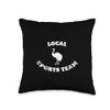 Local Sports Team With Funny Ostrich Logo Distressed Throw Pillow