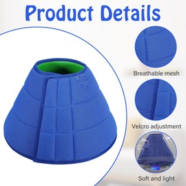 Soft Dog Cone Collar for Dogs After Surgery, Buster Collars for Dogs Prevent Licking, Adjustable Breathable Mesh Recovery Collar for Cat, Pet Protective Head Cone