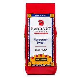 Puroast Low Acid Whole Bean Coffee, Nutcracker Sweet, High Antioxidant, 2.5 Pound Bag