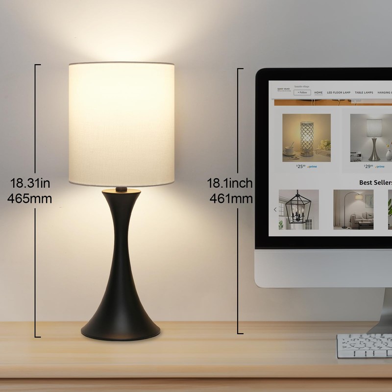 Seaside village 3 Way Touch Control Table Lamp, Modern Bedside