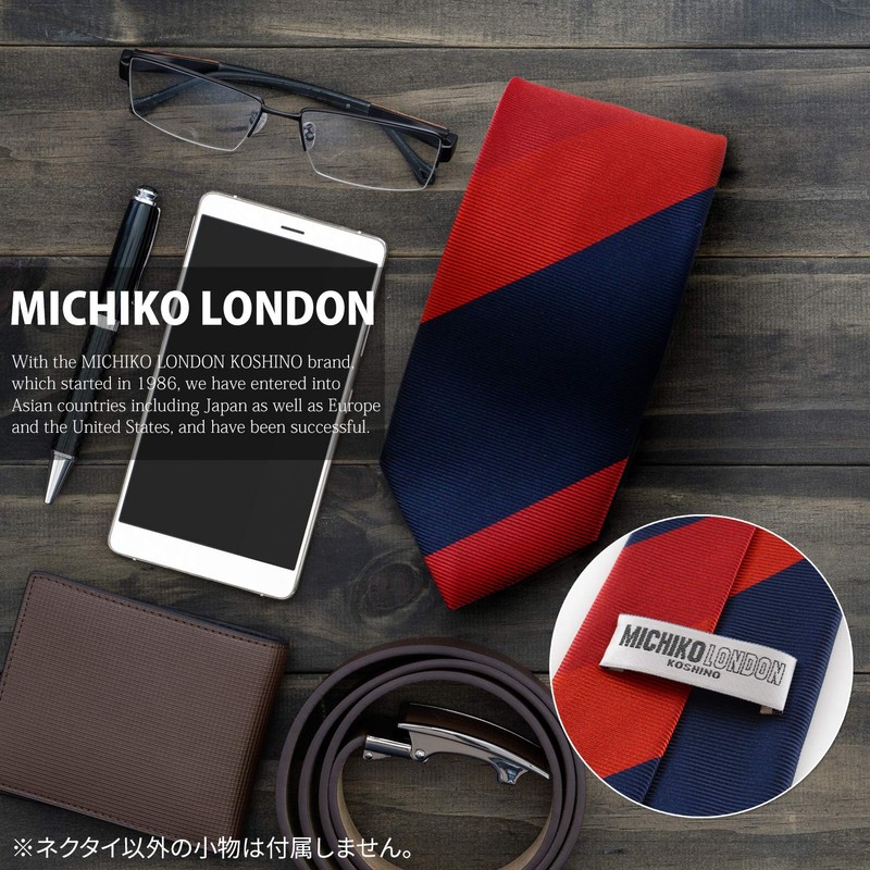MICHIKO LONDON Brand Necktie, Made in Japan, Silk Jacquard Woven